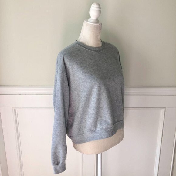 E-AN Pullover Puff Sleeve Sweatshirt Gray - Picture 2 of 4